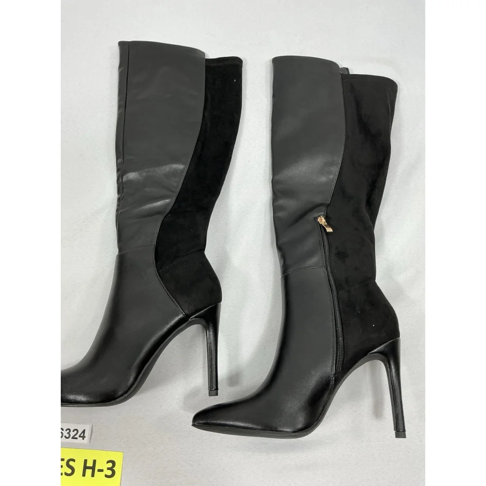 Womans Otk Boots Size 7.5 Black Pointed Toe 1/4 Zip Stiletto NWOT